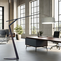 Lampe sur pied LED moderne à abat-jour dôme décoratif pour bureau, avec commande par interrupteur, grand cadre métallique, lumière blanc chaud doux 2700K - Offre Spéciale