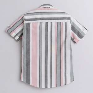 Polka Tots Camisa Media Manga Gris Rosa Blanco Rayas Gris - Product Image 2