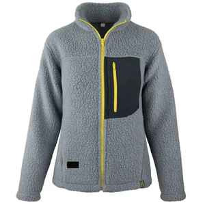 Veste polaire Sherpa gris personnalisée à fermeture éclair intégrale avec poche poitrine zippée, chaude, confortable, décontractée, pour l'extérieur, hiver, vente en gros, marque privée, vêtements d'extérieur - Product Image 1