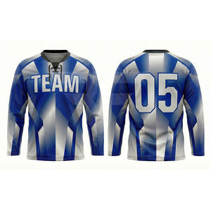 Camisetas de Hockey sobre Hielo Bordadas al por Mayor, Tejido de Malla Premium, Unisex, Ajuste para Adultos, Manga Larga, Transpirable - Product Image 2