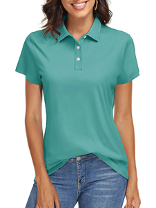 Polo de Mujer de Moda 2026, Polo de Manga Corta de Color Sólido, Transpirable, de Poliéster Tejido, Informal - Product Image 6