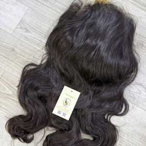 Venta al por mayor de cabello humano vietnamita 100% natural, cabello ondulado, cierre de encaje sin pegamento, cabello vietnamita virgen, peluca suiza negra natural - Product Image 3