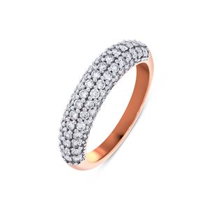 Anillo de Oro Rosa de 18K con Diamantes Pavé para Mujer, Joyería Fina de Lujo para Boda, Compromiso o Aniversario, Proveedor OEM ODM - Product Image 1