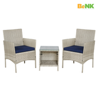 Ensemble de meubles d'extérieur en rotin pliable moderne 3 pièces pour jardin, maison, bureau, appartement, salon