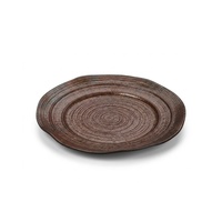 Assiette à sushi texturée en mélamine personnalisée de 19,5 cm avec anneau concentrique, incassable, qualité alimentaire, pour la restauration japonaise Izakaya, OEM