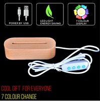 Lampe LED S3D Illusion Multicolore en Gros avec Design Cercle et Cœur de Ballon, Veilleuse en Acrylique Disponible à la Vente