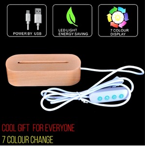 Wholesale Supply S3D Illusion Multi-Color LED Lamp with Circle and <b>Balloon</b> Heart Design Acrylic Night Light Available For Sale - Product Image 2