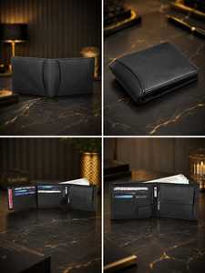 Premium Men's Bi-Fold Leather <b>Wallet</b> with ID Card Holder Stylish Leather <b>Wallet</b> for Men with Coin <b>Zip</b> & Multiple Compartments - Product Image 5