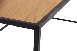 Table basse industrielle polyvalente avec structure en métal noir robuste et plateau en mélamine pour salon et usage résidentiel - Product Image 4