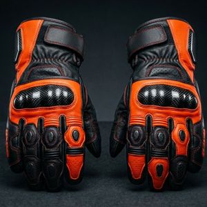 Guantes de Motociclismo Transpirables de Cuero, con Absorción de Impactos, Pantalla Táctil, Nudillos Rígidos y Antideslizantes - Product Image 2
