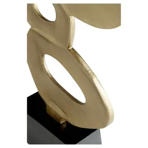 Escultura Abstracta de Latón Chapado en Oro, Pieza de Arte de Forma Irregular para Decoración del Hogar, Artesanía Metálica Moderna - Product Image 2