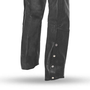 Pantalones de cuero genuino para hombre, estilo motero, con bolsillos desgastados, para montar a caballo, carreras y motociclismo. - Product Image 5