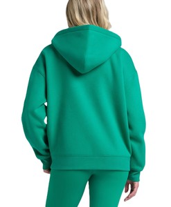 Sudadera con Capucha y Cierre para Mujer, Color Verde Sólido, Forro Polar de Algodón, Manga Larga, Transpirable, Ropa de Invierno - Product Image 2