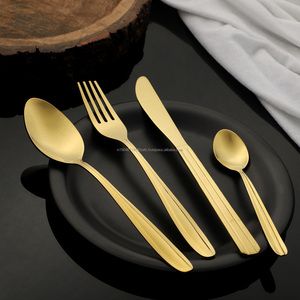 Juego de cubiertos/cubiertos de acero inoxidable con arcoíris PVD de oro rosa Grado 202/304 Cuchara brillante Tenedor y cuchillo Cuchara de bebé para mesa de comedor - Product Image 3