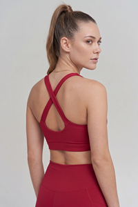 Scoop Neck Sports <b>Bra</b> Women's Yoga Fitness Cross-Over Straps <b>Bra</b> Gym Exercise <b>Bra</b> Women's Yoga Wear <b>Stretch</b> Fit <b>Bra</b> - Product Image 2