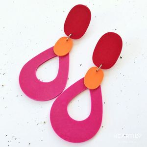 Premium Handmade Resin Fashion <b>Earrings</b> with Artistic Colors, Floral Details and Glossy Finish, Elegant Statement Jewelry - Product Image 2