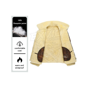 Leather Made <b>Men</b> Winter <b>Jacket</b> Breathable Fabric <b>Men</b> <b>Shearling</b> <b>Jacket</b> Best Price Outdoor Use <b>Men</b> <b>Shearling</b> <b>Jacket</b> - Product Image 2