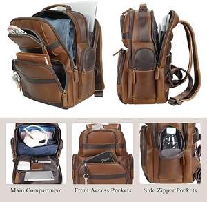 Mochila de Cuero de Alta Calidad para Hombre y Mujer, Bolsa de Viaje, Mochila Escolar para Portátil, Servicio de Logotipo Personalizado, Proveedor Mayorista - Product Image 5
