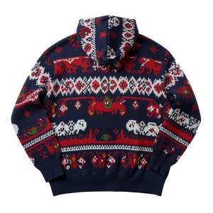 Sudadera con Capucha para Mujer, Tejida, con Patrón Geométrico, para Invierno, con Bolsillo Delantero, Corte Regular, Material Acrílico - Product Image 4
