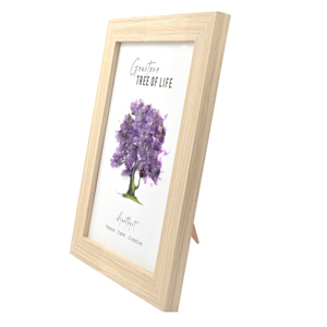 Cadre mural en bois Arbre de Vie avec pierres d'améthyste violette, œuvre d'art en cristal faite à la main par l'usine de gemmes de Jaipur - Product Image 4