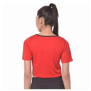 T-shirt court pour femme, en coton mélangé respirant, coupe courte, vêtements décontractés d'été, fabrication sur mesure avec taille et logo personnalisés - Product Image 2