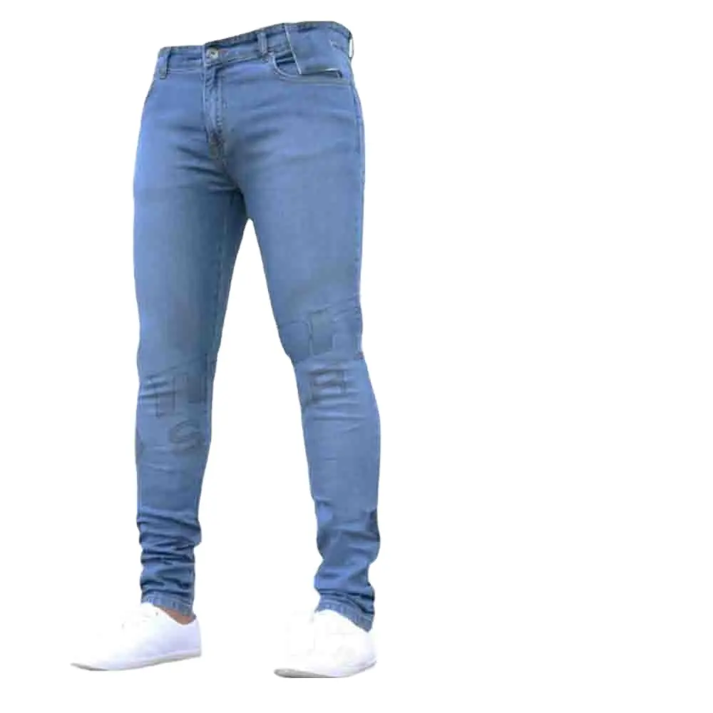 Men Jeans Hip Hop Black Half White Cool Skinny Stretch Slim Elastic Denim Pants Large Size For Male