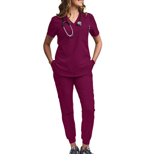 Medical Scrub Suit Uniform Hospital Nursing <b>Set</b> Custom Logo Wholesale <b>Doctor</b> Scrub Shaghaf Sports Wear Impex Sc2 100% Polyester - Product Image 5