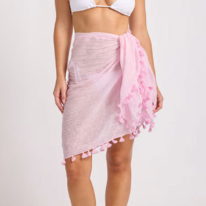 <b>Women</b> Resort Sarong Beach Wrap Rayon Pareo <b>Skirt</b> Swimwear Cover Up Summer Vacation Travel Holiday Beach Clothing - Product Image 1