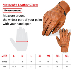 Guantes de Cuero para Motociclismo de Pista con Paneles Protectores para los Dedos, Palma Acolchada y Cierre de Puño Ajustable - Product Image 2