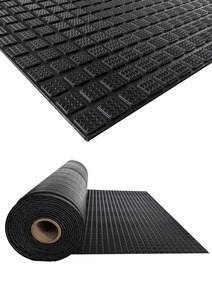 Rollo de Tapete de Goma Negra con Textura de Rejilla para Pisos de Talleres Industriales, Antideslizante, Impermeable y Duradero - Product Image 3