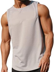 Débardeurs de sport pour hommes, coupe ajustée, respirants, avec logo personnalisé brodé, en polyester/coton, pour la gym, prix usine - Product Image 2