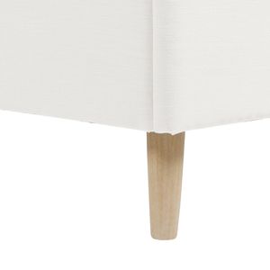 Letto matrimoniale moderno Stockholm con piattaforma e testiera imbottita in poliestere bianco antico, design ondulato - Product Image 3