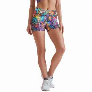 Short de course pour femme à séchage rapide, haute élasticité, compression, durable, multicolore, polyvalent, sublimation - Product Image 1