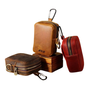 Personalized Small Leather Belt <b>Pouch</b> Waist Bag <b>for</b> <b>Men</b> Earphone Case Coin <b>Pouch</b> Fanny Pack Handmade Leather - Product Image 2