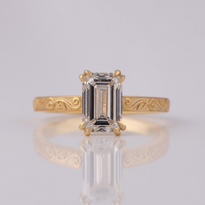 2 ct Emerald Cut Lab Grown <b>Diamond</b> <b>Ring</b> wedding and engagement Lab Grown <b>Diamond</b> <b>Ring</b> for her - Product Image 1