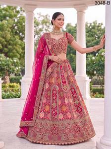Rivaayat House Presents Heavy Work Embroidered A-Line Floor-Length Designer Bridal <b>Lehenga</b> Choli - Product Image 4