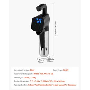 Circolatore a Immersione Smart Sous Vide da 1100W con Display Digitale a LED e Morsetto di Sicurezza per Cottura di Precisione - Product Image 4