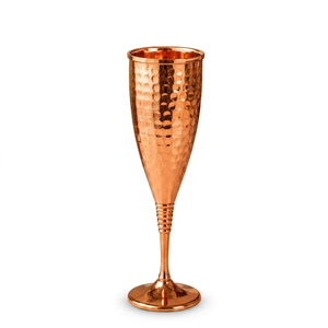 Flûte à champagne en cuivre martelé à long pied, verre à vin en métal pour mariage, célébration, restaurant, bar, maison et événements - Product Image 1