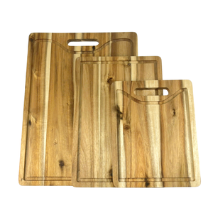 Planche à découper rectangulaire classique en bois de caoutchouc massif pour cuisine, commande en gros OEM - Product Image 2