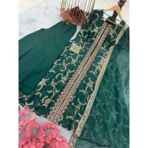 Conjunto de mujer elegante para fiestas Vestido elegante Dupatta Plazzo-para un aspecto elegante - Product Image 3