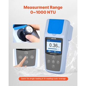 Medidor de Turbidez Portátil con Luz Roja, Cumple con la Norma ISO 7027, Turbidímetro para Lectura Rápida, Calibración 0-1000 NTU, Probador de Calidad del Agua - Product Image 3