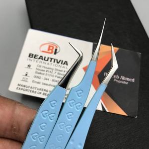 Pince à épiler d'extension de cils en acier inoxydable durable à forte adhérence avec pointe pointue-Marque privée personnalisée à usage professionnel - Product Image 5