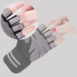 Premium Padded Half Finger Workout <b>Gloves</b> Custom Branding Gym <b>Gloves</b> with Long Wrist Wraps - Product Image 4