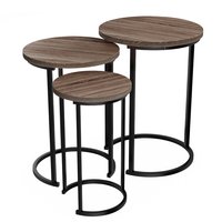 Ensemble de tables gigognes en métal d'inspiration scandinave avec une élégante finition thermolaquée pour la décoration de la maison et du bureau
