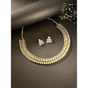 Parure de bijoux plaqué or avec zircon et perles d'imitation, style bohème classique, pour mariage, mode féminine, Third Party - Product Image 1