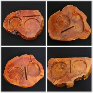 Aluminum Smokeless Round American Style Cigar <b>Ashtray</b> with Whiskey Glass Tray and Cigar Cutter Holder for Outdoor Patio Use - Product Image 4