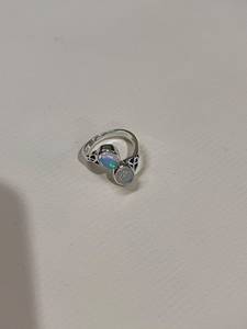 Natural <b>Opal</b> 925 <b>Silver</b> Gemstone <b>Ring</b> for Wedding Engagement Anniversary & Gift-Resizable - Product Image 1