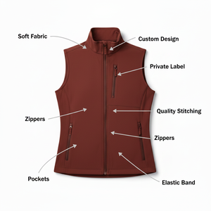 Chaleco de Trabajo Reversible para Hombre, Personalizado con Logotipo, Formal, Transpirable, con Cierre, sin Mangas, Cuello Alto, Acolchado, de Poliéster, Impermeable - Product Image 6