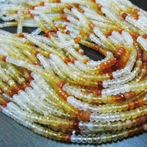 Cuentas facetadas de ópalo de fuego mexicano auténtico natural, tamaño 3-4 mm, hebra de 13 pulgadas de largo - Product Image 3