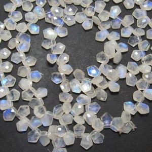 Pierre de lune bleu feu fantaisie forme à facettes blanc arc-en-ciel brillant pierre de lune perles de pierres précieuses fabrication de bijoux naturel bonne qualité - Product Image 1